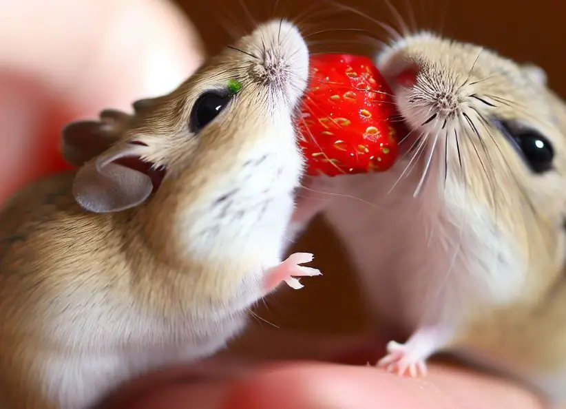 Gerbils Eating Strawberries