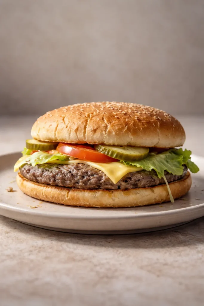 Burger with flat patty illustrating common mistakes