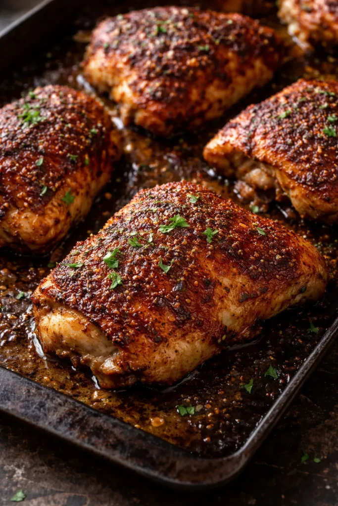 Cajun-spiced baked chicken with bold crust