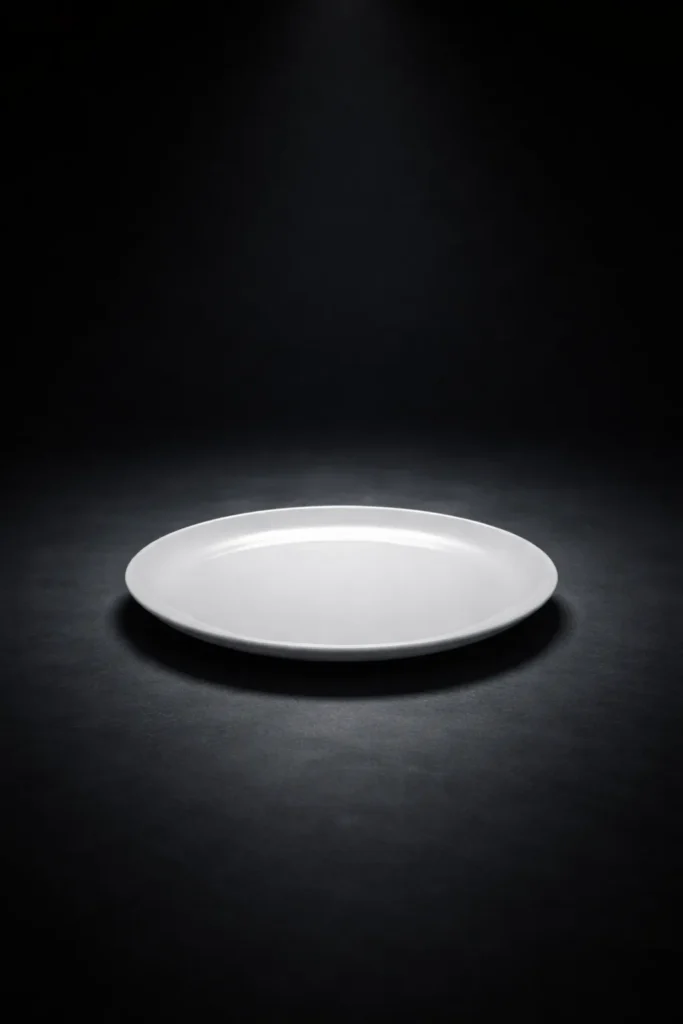 Minimal plate with soft glow representing conclusion
