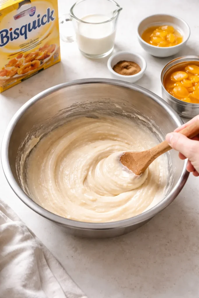 Simple batter being stirred in a bowl, minimal kitchen setting