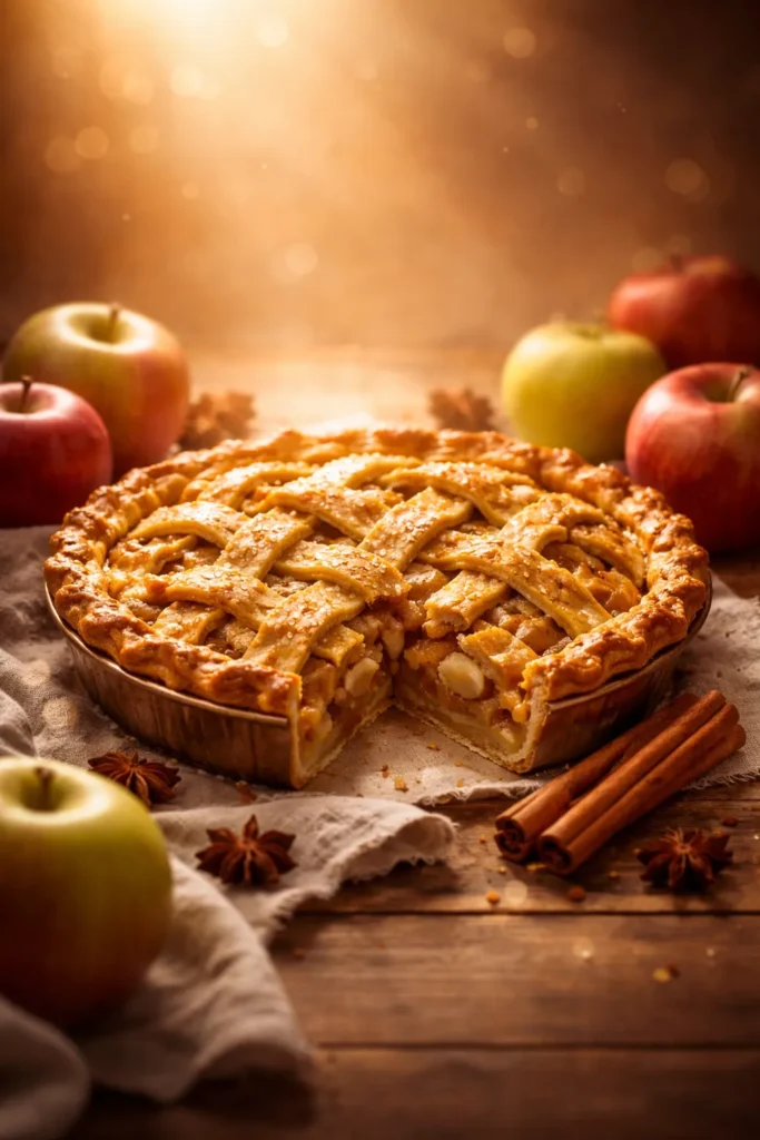 Abstract gradient background with warm glow representing final thoughts on pie.