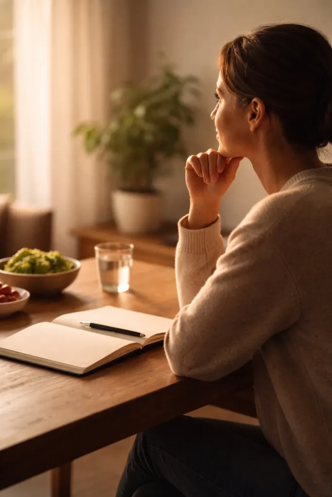 Silhouette of a person at a table representing final thoughts about dinner