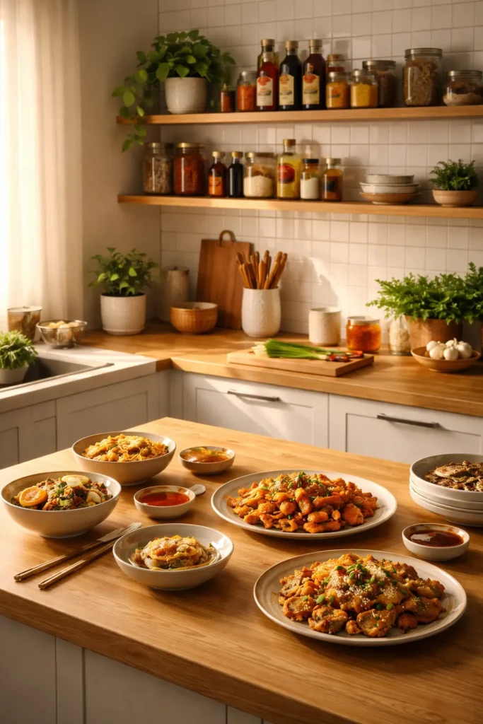 Minimalist kitchen corner suggesting final reflections on weeknight Korean cooking.