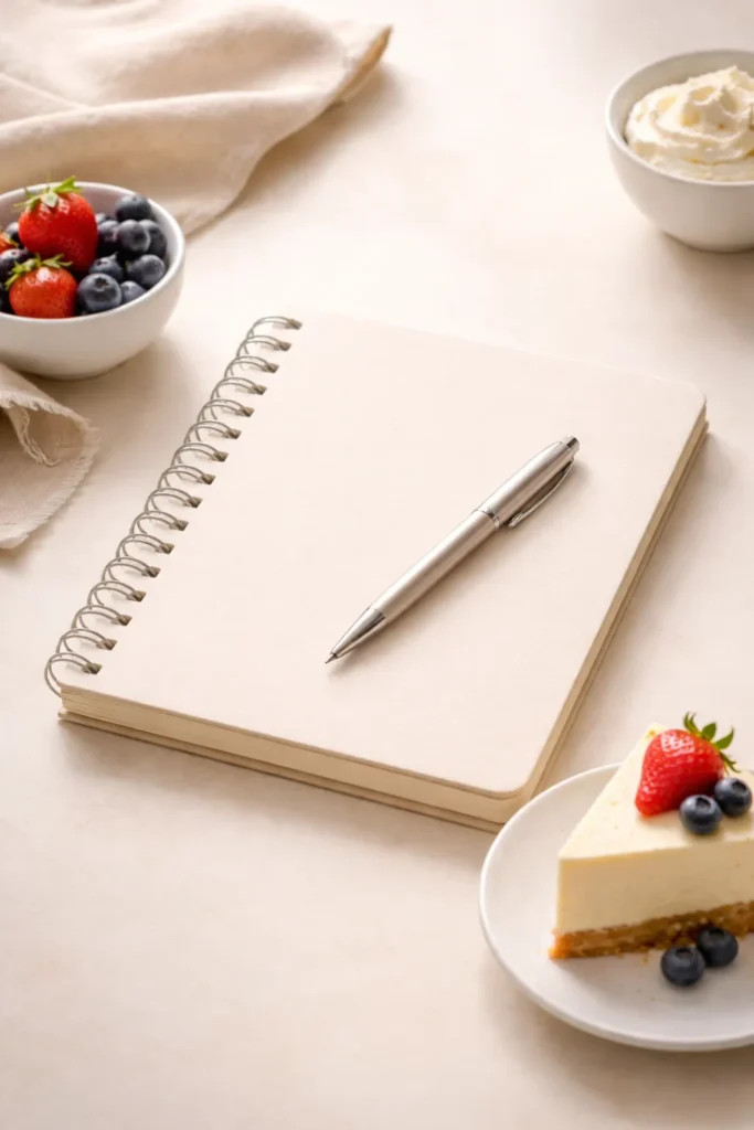 Minimalist notebook and pen on a clean surface representing final thoughts