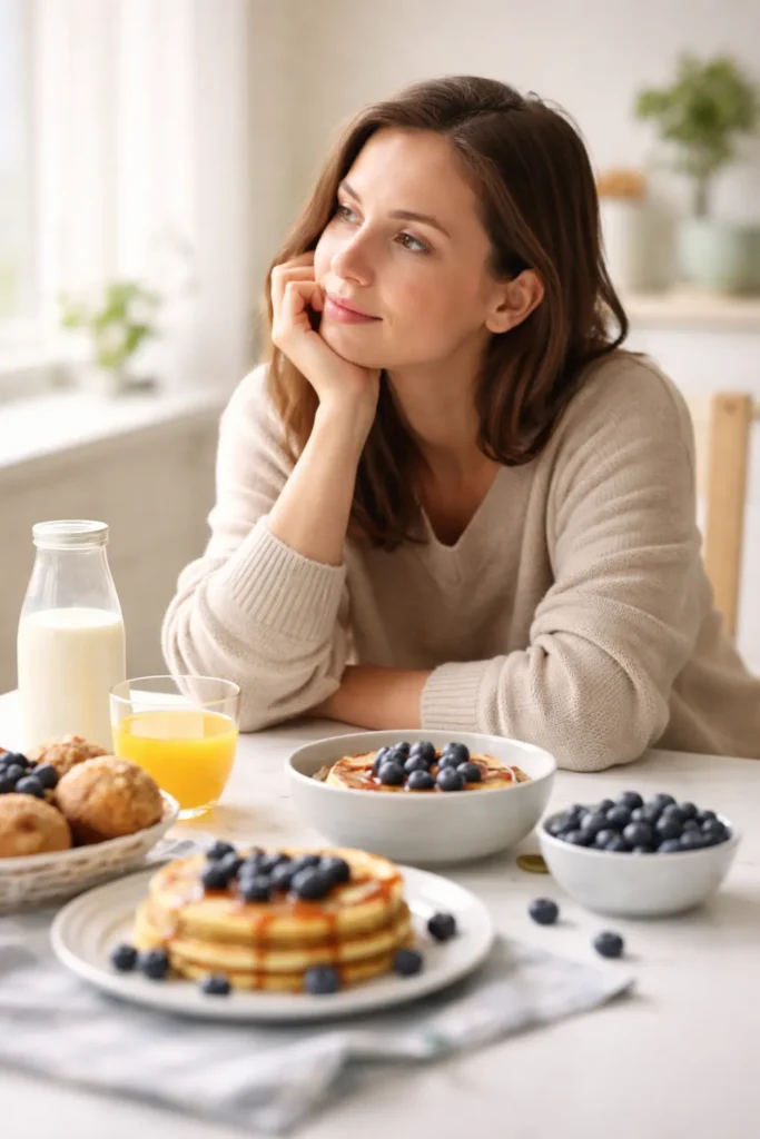 Silhouette of a person thinking at a kitchen table