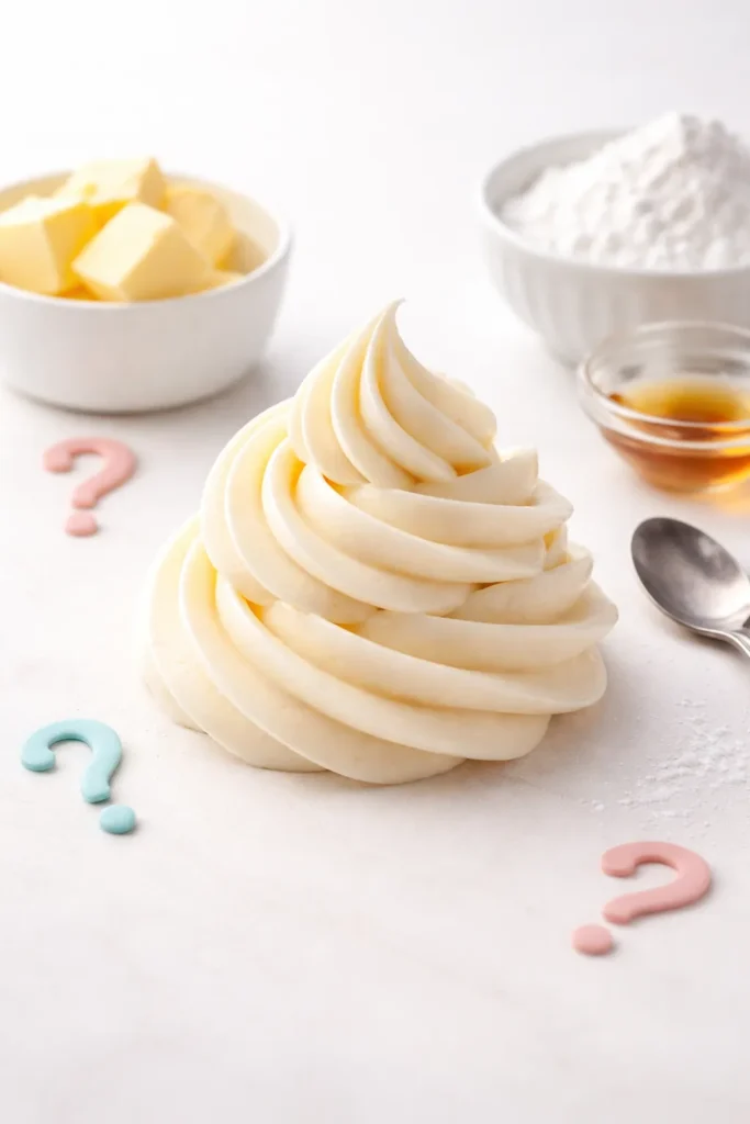 Single frosting swirl on a plain surface illustrating choosing among frosting options