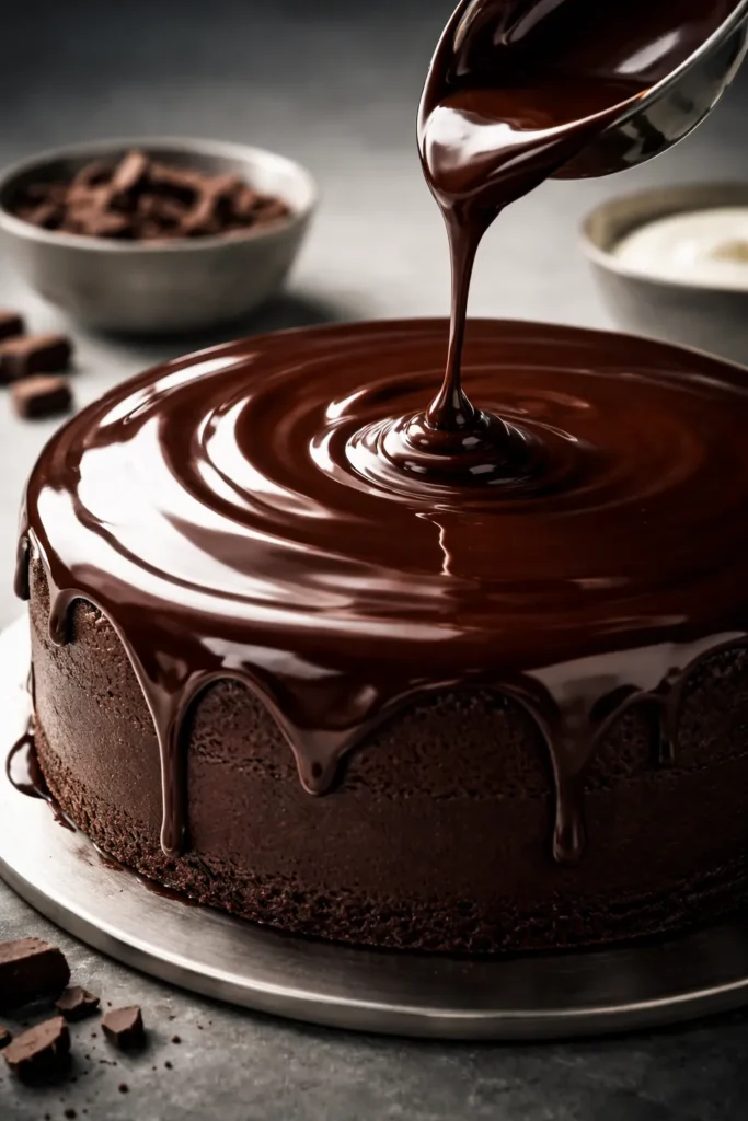 Silky ganache flowing smoothly, representing mastery and elegance