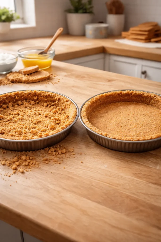 Crust textures showing common mistakes: crumbly vs dense