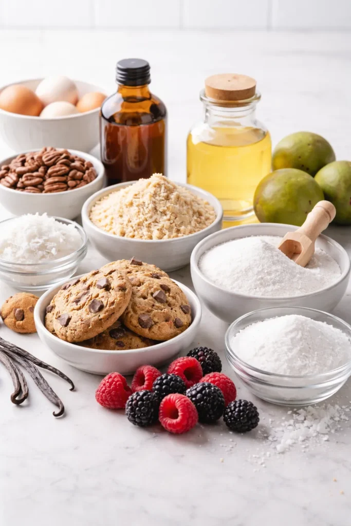 Minimalist display of keto-friendly sweeteners and ingredients