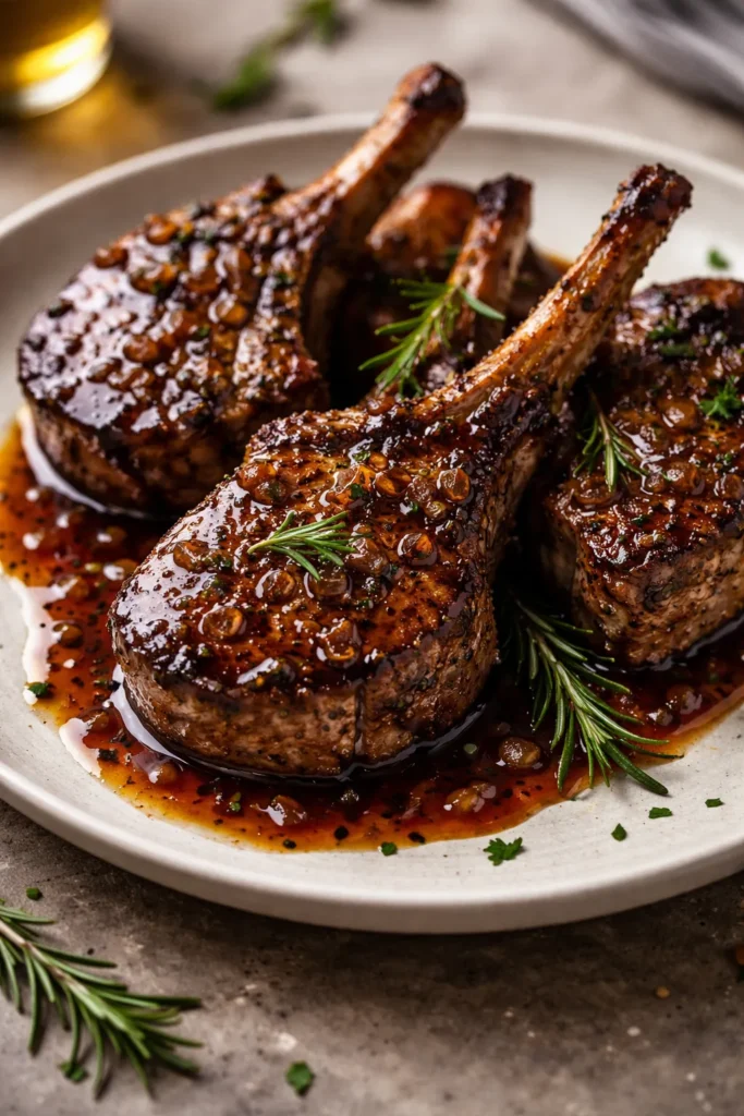 Lamb chops with balsamic reduction
