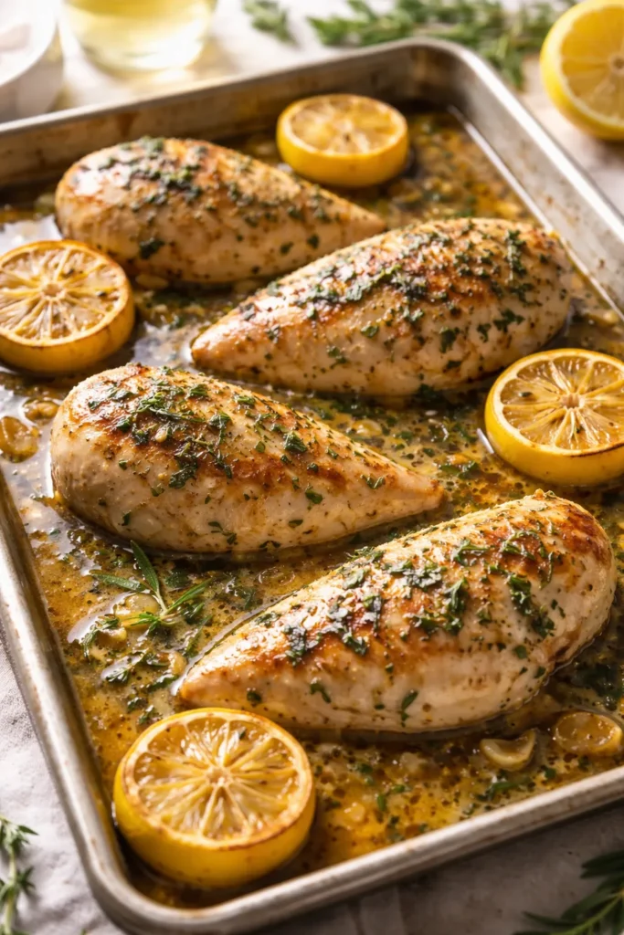 Chicken with roasted lemons and glossy pan sauce