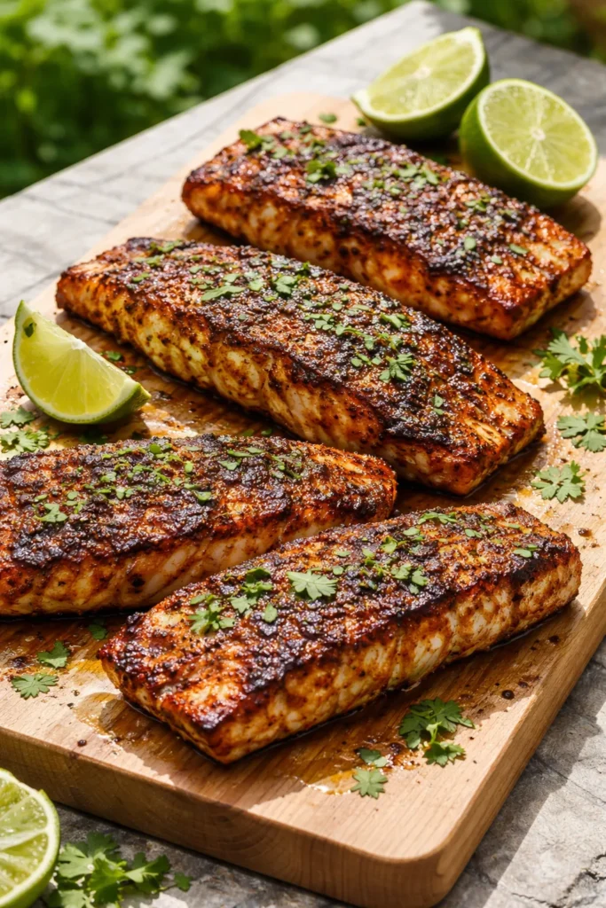Mahi-mahi fillets with chipotle rub and lime zest