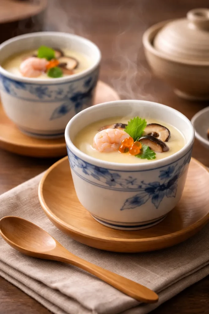 Silky steamed egg custard in ramekins