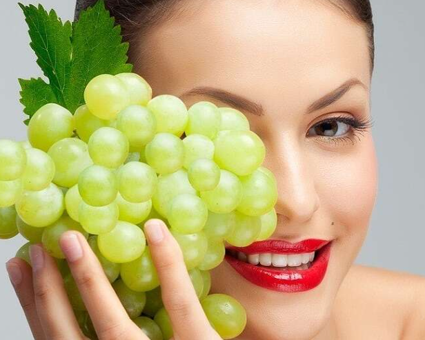 Rubbing Grapes on Skin